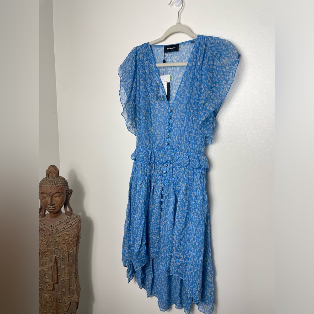 NWT The Kooples Blue Floral High to Low Dress Size 0 (The Kooples XS)